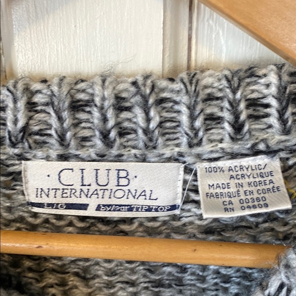 Club International Men's Acrylic Geometric Knit Sweater Eclectic Grandpa Artsy - Picture 5 of 14